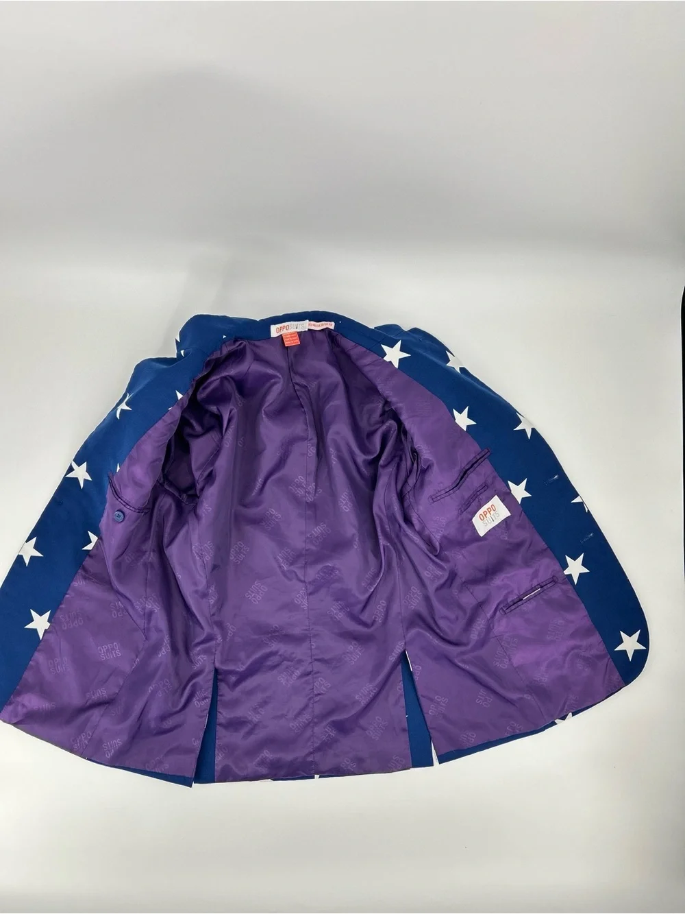 OppoSuits Patriotic Blue & White Star Short Sleeve Blazer 38
